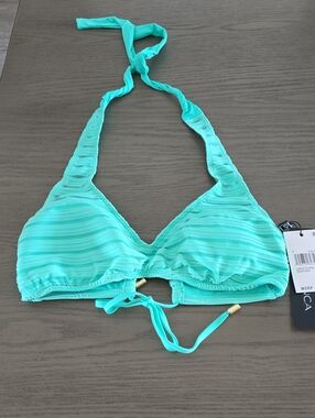 l*Blanca Mint Green Halter Bikini Top
